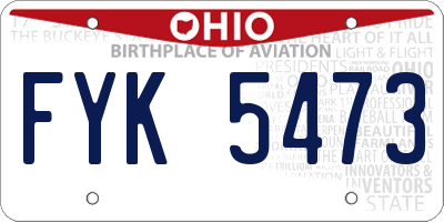 OH license plate FYK5473