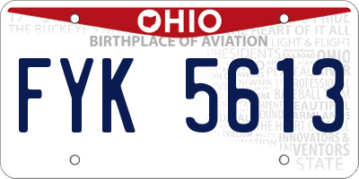 OH license plate FYK5613