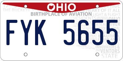 OH license plate FYK5655
