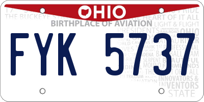 OH license plate FYK5737