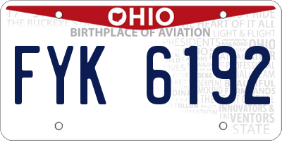 OH license plate FYK6192