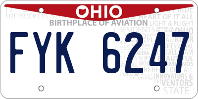 OH license plate FYK6247