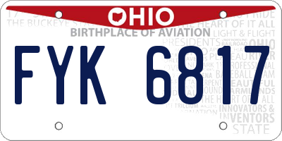 OH license plate FYK6817