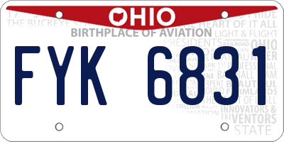 OH license plate FYK6831
