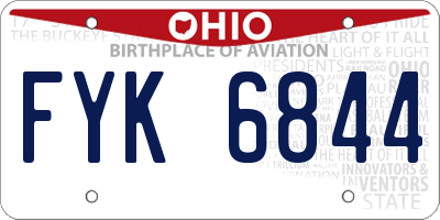 OH license plate FYK6844
