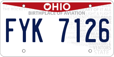 OH license plate FYK7126