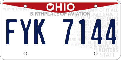 OH license plate FYK7144