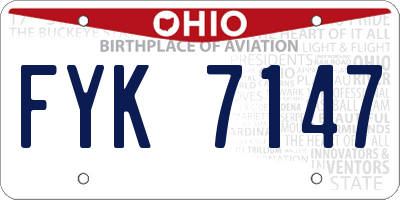OH license plate FYK7147