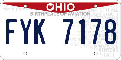 OH license plate FYK7178