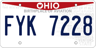 OH license plate FYK7228