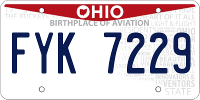 OH license plate FYK7229