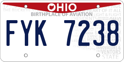 OH license plate FYK7238
