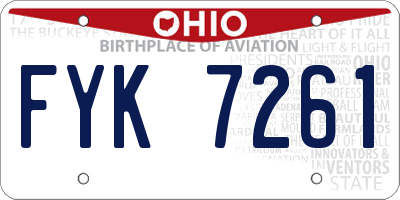 OH license plate FYK7261