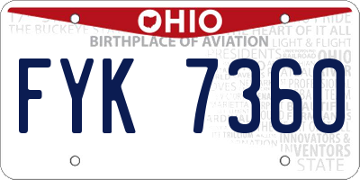 OH license plate FYK7360