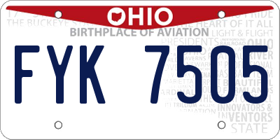 OH license plate FYK7505