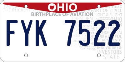 OH license plate FYK7522