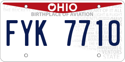 OH license plate FYK7710