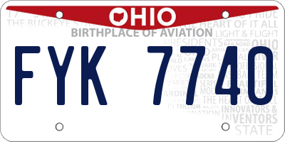 OH license plate FYK7740