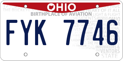 OH license plate FYK7746