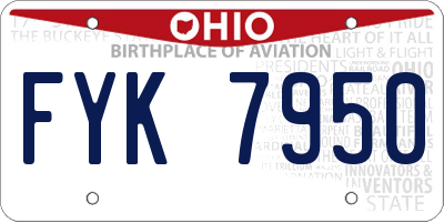 OH license plate FYK7950