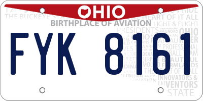 OH license plate FYK8161