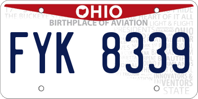 OH license plate FYK8339