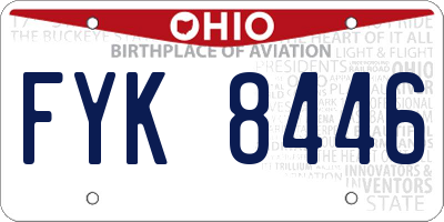 OH license plate FYK8446