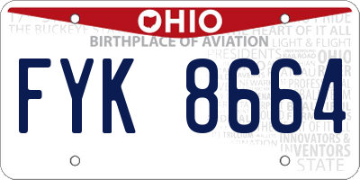 OH license plate FYK8664