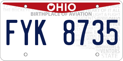 OH license plate FYK8735