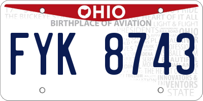 OH license plate FYK8743