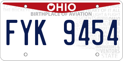 OH license plate FYK9454