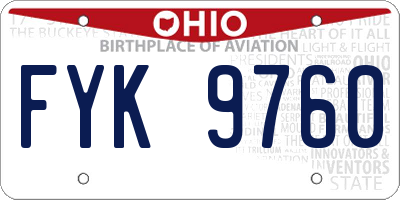 OH license plate FYK9760