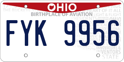 OH license plate FYK9956