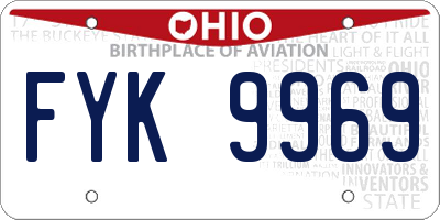OH license plate FYK9969