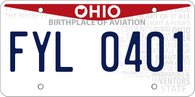 OH license plate FYL0401