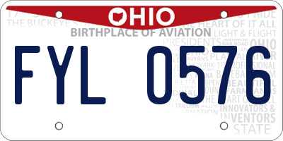 OH license plate FYL0576
