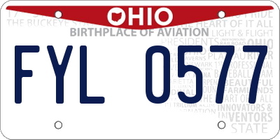 OH license plate FYL0577