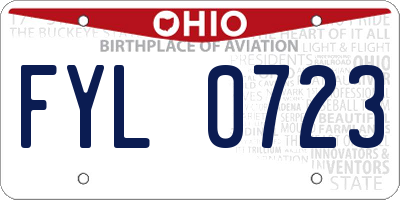 OH license plate FYL0723