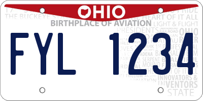 OH license plate FYL1234