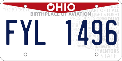 OH license plate FYL1496