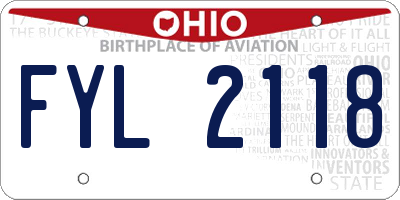OH license plate FYL2118