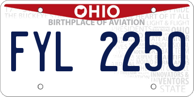 OH license plate FYL2250