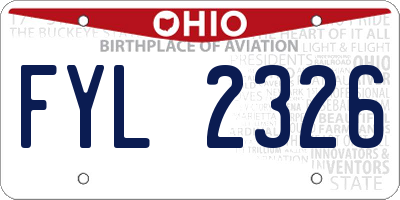 OH license plate FYL2326