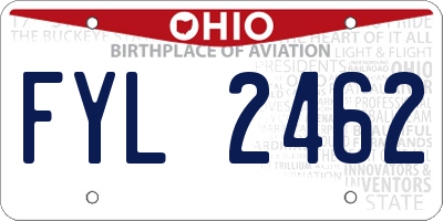 OH license plate FYL2462