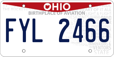OH license plate FYL2466