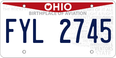 OH license plate FYL2745