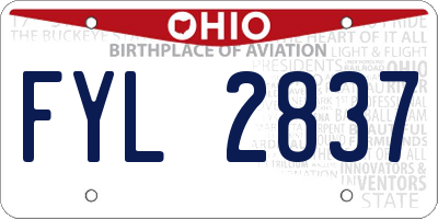 OH license plate FYL2837