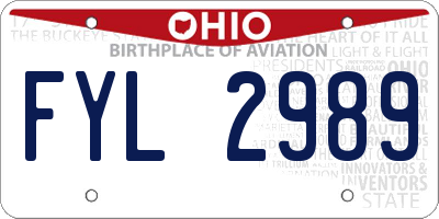 OH license plate FYL2989