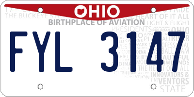 OH license plate FYL3147