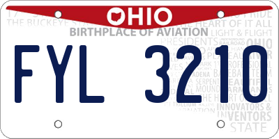 OH license plate FYL3210